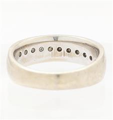 14K 8.6g Solid White Gold Mens Diamond Classic Tradition Wedding Band Size-10.5